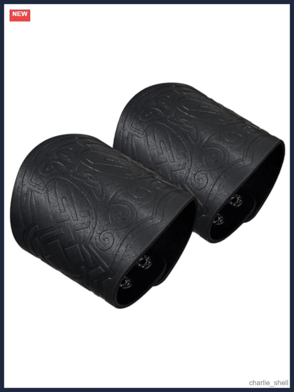 Viking Embossed Faux Leather Cuff Bracelet Norse Wristband Cosplay Adjustable